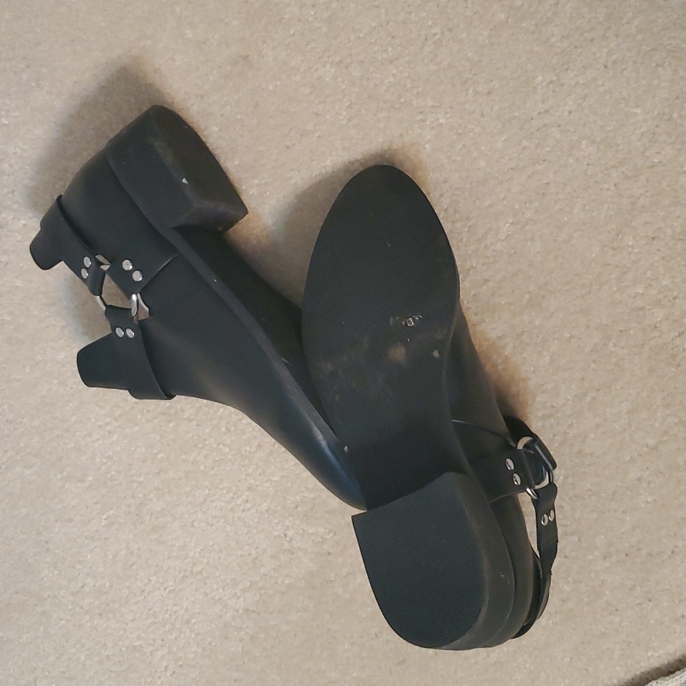 BP. Nordstrom leather black moto booties with silver buckle size 7.5 - Picture 5 of 7